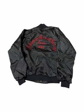 Vintage Arkansas Barrel Racing Assoc. 1985 Embroidered Satin Bomber Jacket